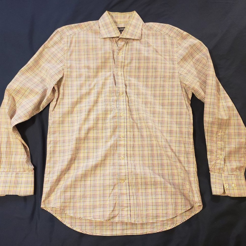 Cafe Coton - multi color check 40x15.5 LS button down